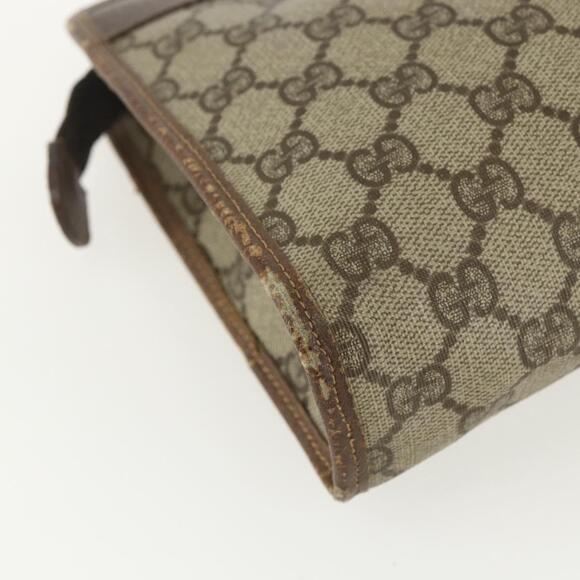 GUCCI GG Supreme Clutch Bag PVC Beige 014 115 6063 Auth 151482